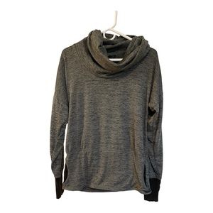 ATHLETA Batwing and Robin Cowl Neck Sweatshirt Gray Black Size Medium